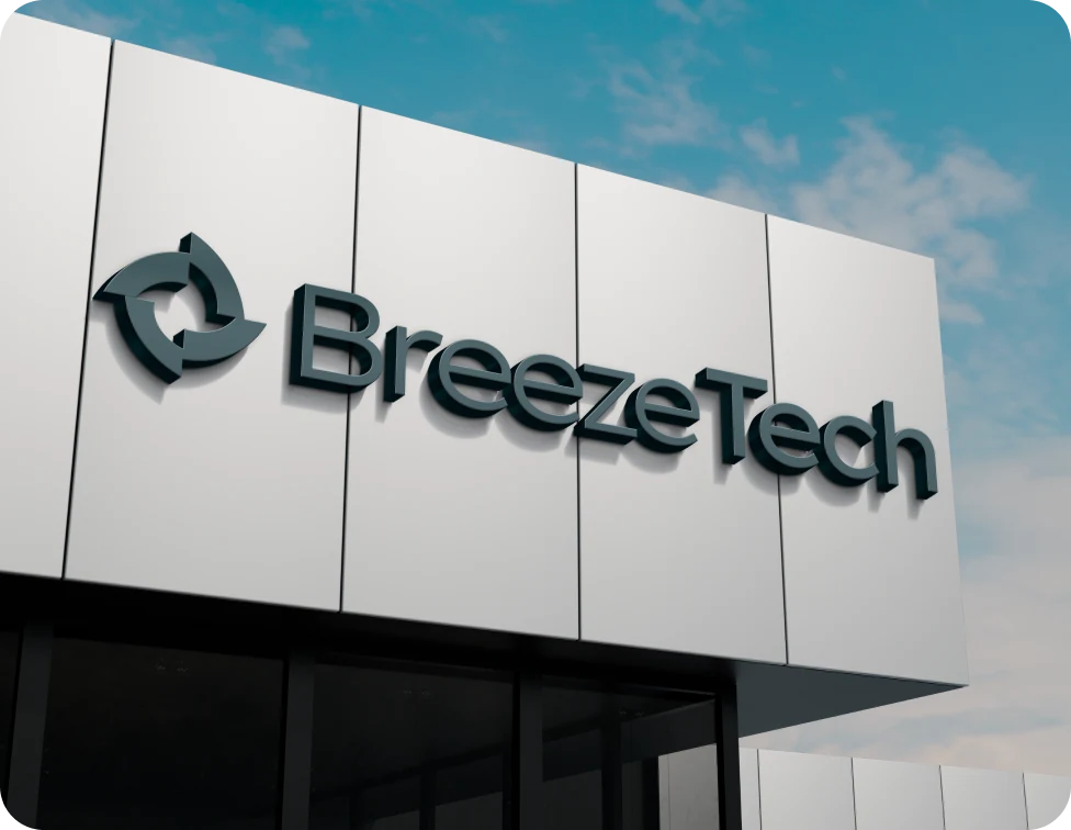 BreezeTech outdoor cooling brand materials designed by Magalva Studio